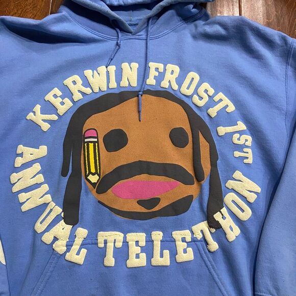 Cactus Plant Flea Market CPFM x Kerwin Frost Baby Blue Hoodie Men's Size Large - Picture 2 of 10